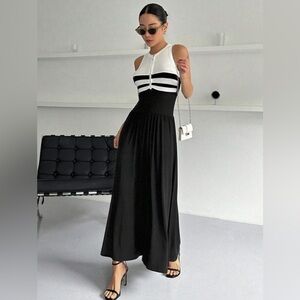 Colorblock zip up‎ dress M